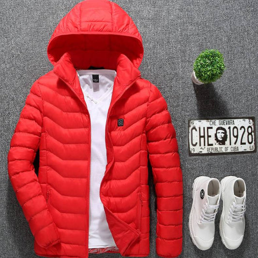 Winter Heated Jacket USB Electric Cotton Coat Zip-up Heater