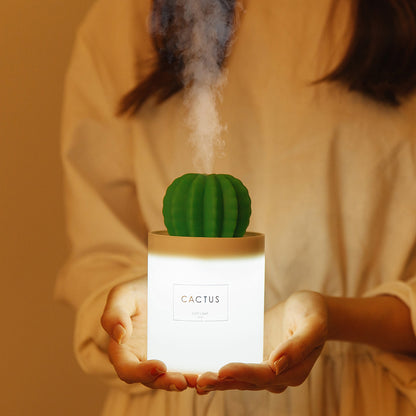 Air Humidifier Soft LED Light Cactus Ultrasonic Aroma
