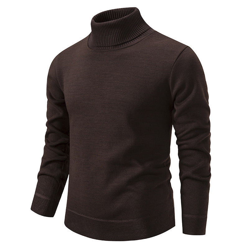 Men's Turtleneck Pullover Sweater Fashion Solid Color