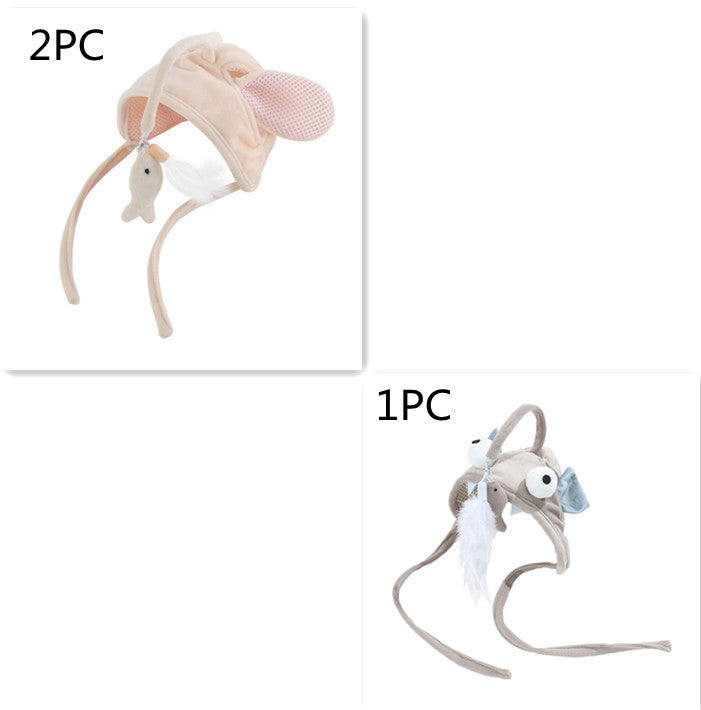 New Head Wearing Feather Funny Cat Stick