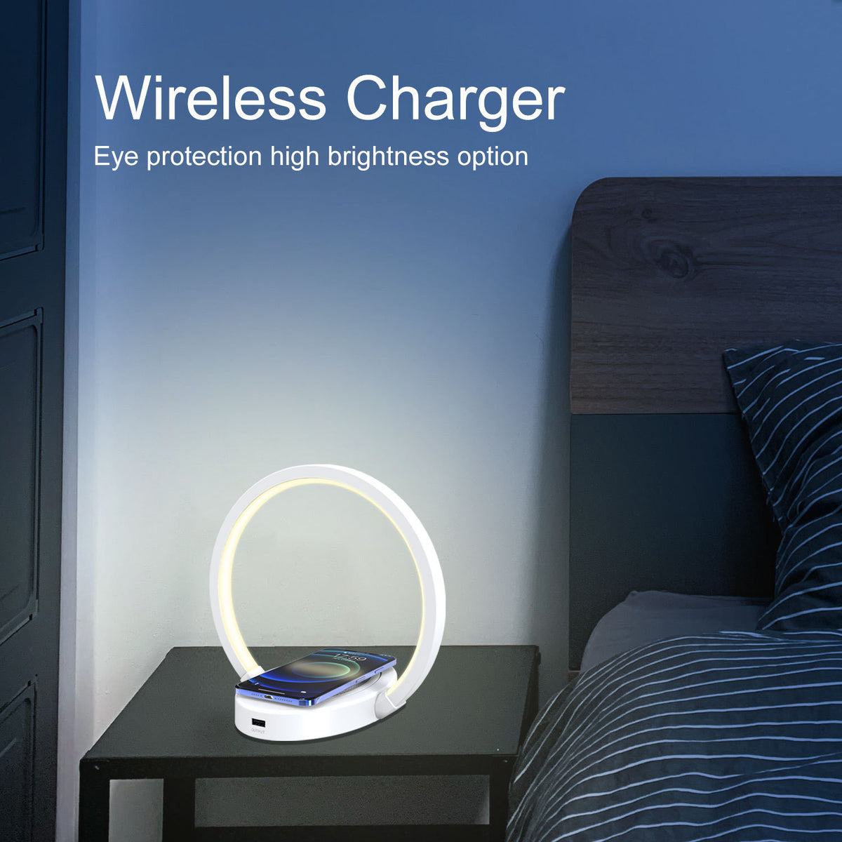 Night Lights Lamp Bluetooth Speaker Table Light With 10W Wireless
