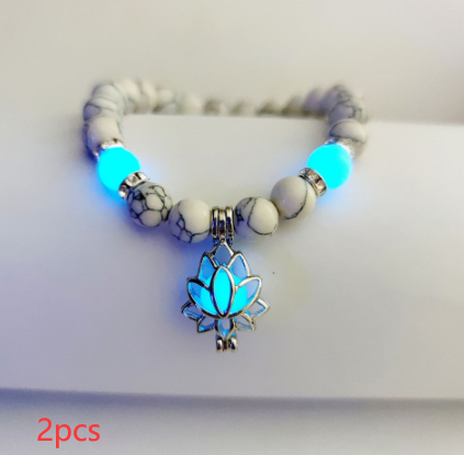 Energy Luminous Lotus Natural Stone Bracelet Yoga Healing Luminous