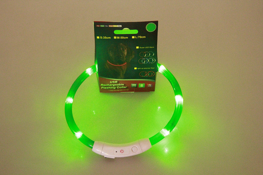 Pet Flashing Collar USB Rechargeable Glowing Necklace Safety Collar