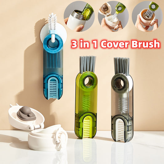 3 In 1 Tiny Bottle Cup Cover Brush Straw Cleaner Tools Multi-Functional
