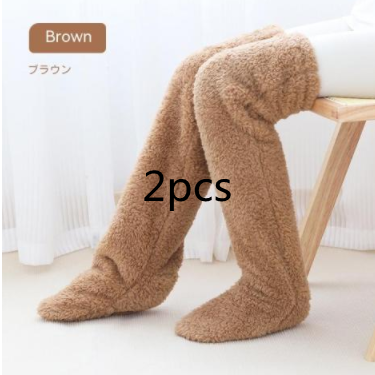 Over Knee High Fuzzy Long Socks Winter Warm Cold Leg Knee Joint