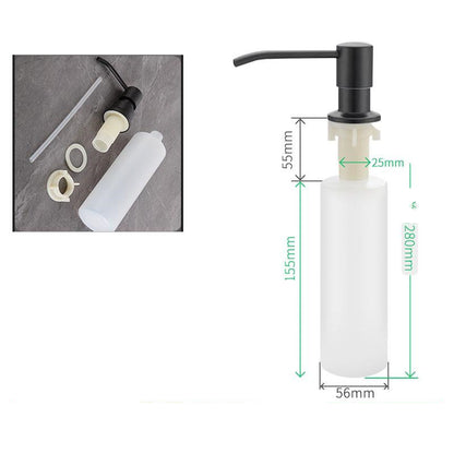 Kitchen Sink Stainless Steel Manual Pressure Liquid Soap Dispenser Bottle