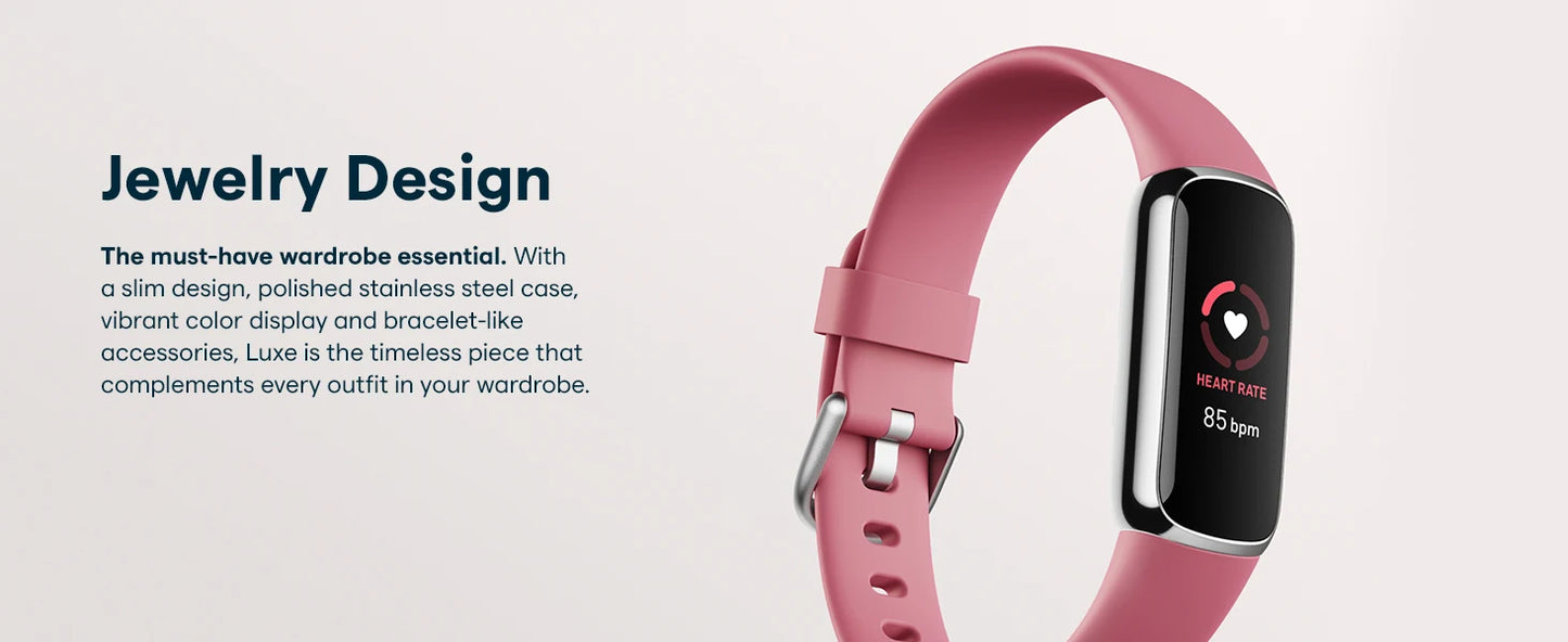 Fitbit Luxe Fitness Tracker AMOLED Screen 24/7 Heart Rate