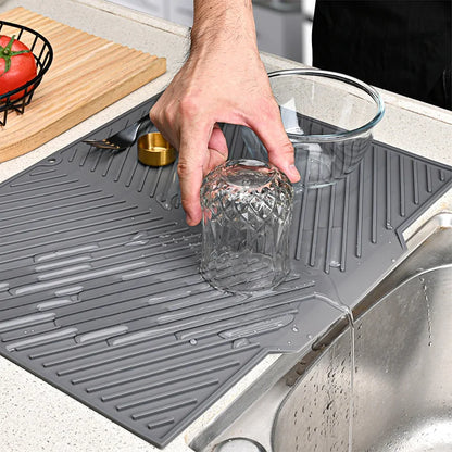 Silicone Dish Drying Mat Pots Dish Drain Mat For Kitchen