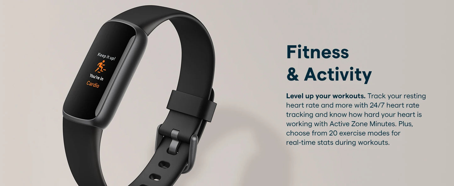 Fitbit Luxe Fitness Tracker AMOLED Screen 24/7 Heart Rate