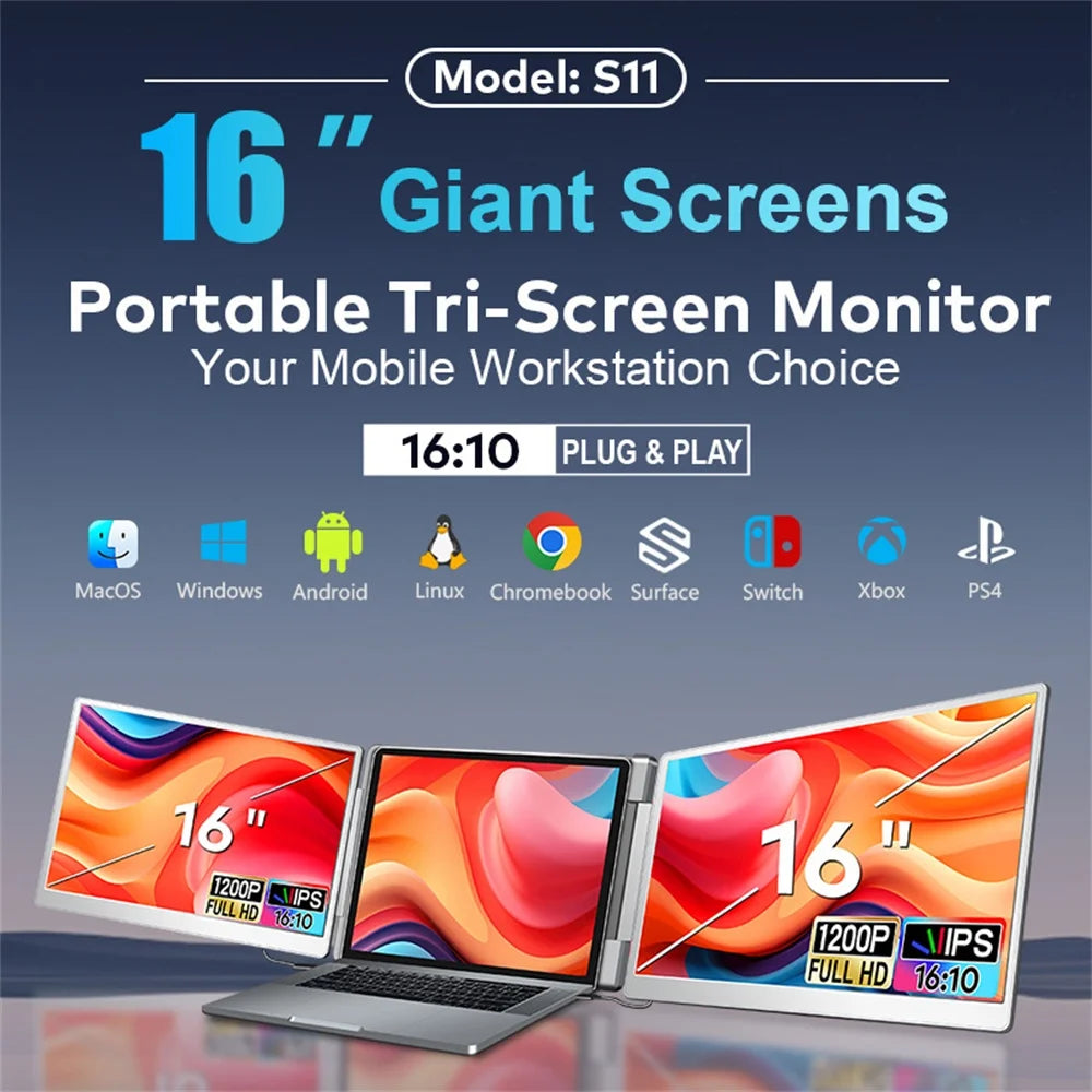Portable LCD FHD IPS Gaming Backlit External Monitor