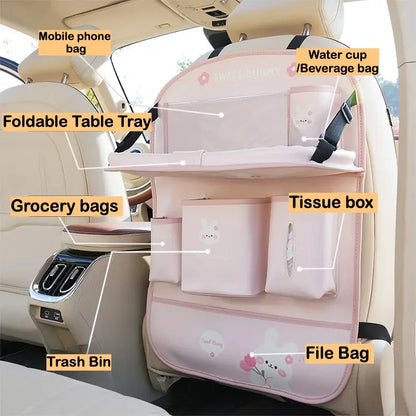 Leather Deluxe Car Seat Back Organizer-Multi-Function Storage