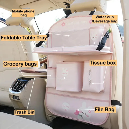 Leather Deluxe Car Seat Back Organizer-Multi-Function Storage