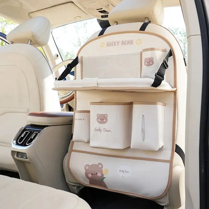 Leather Deluxe Car Seat Back Organizer-Multi-Function Storage