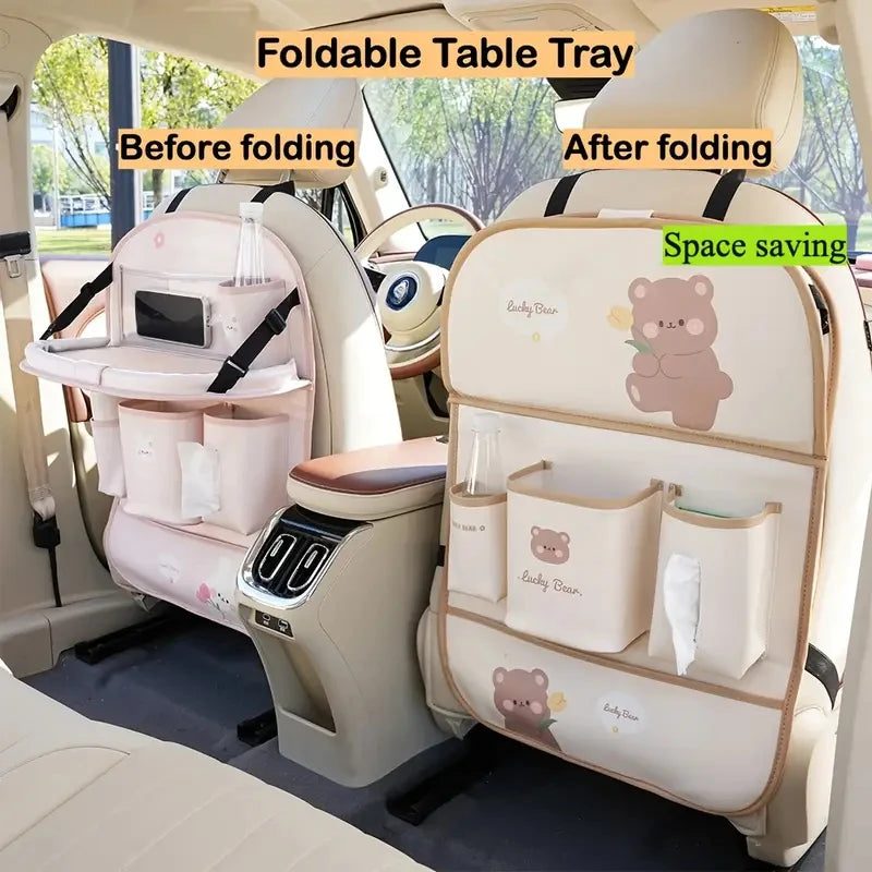 Leather Deluxe Car Seat Back Organizer-Multi-Function Storage