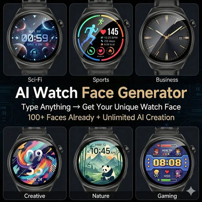 KUMI GW6 Smart Watch 1.43" AMOLED AI ChatGPT Bluetooth