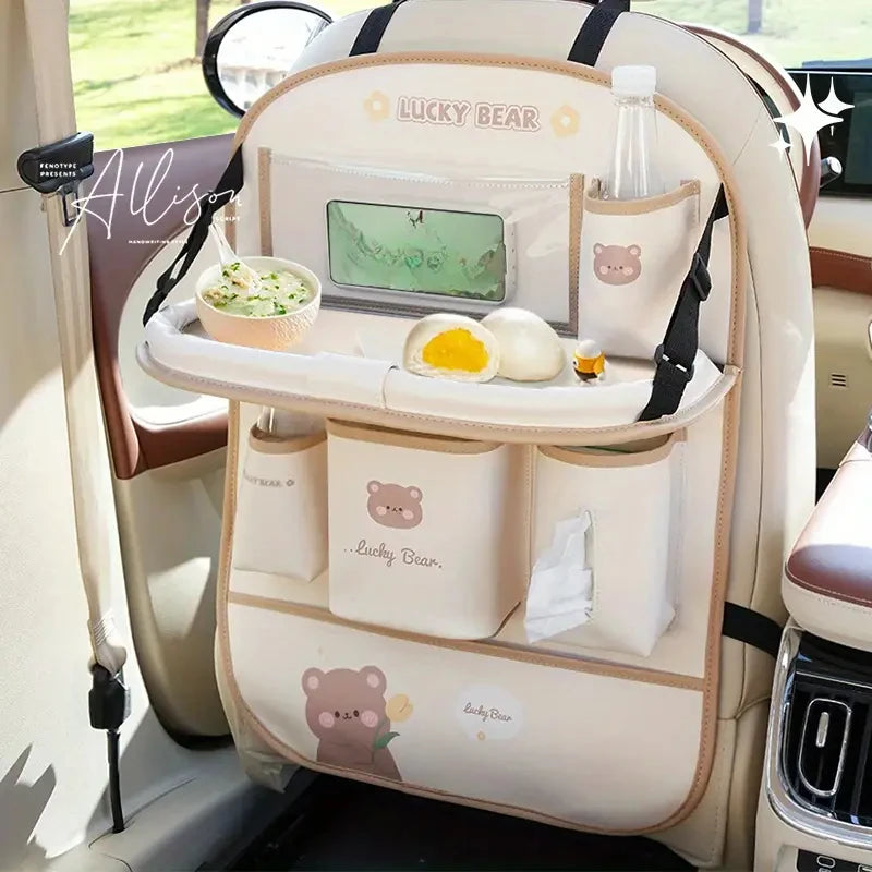 Leather Deluxe Car Seat Back Organizer-Multi-Function Storage