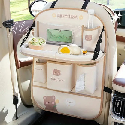 Leather Deluxe Car Seat Back Organizer-Multi-Function Storage
