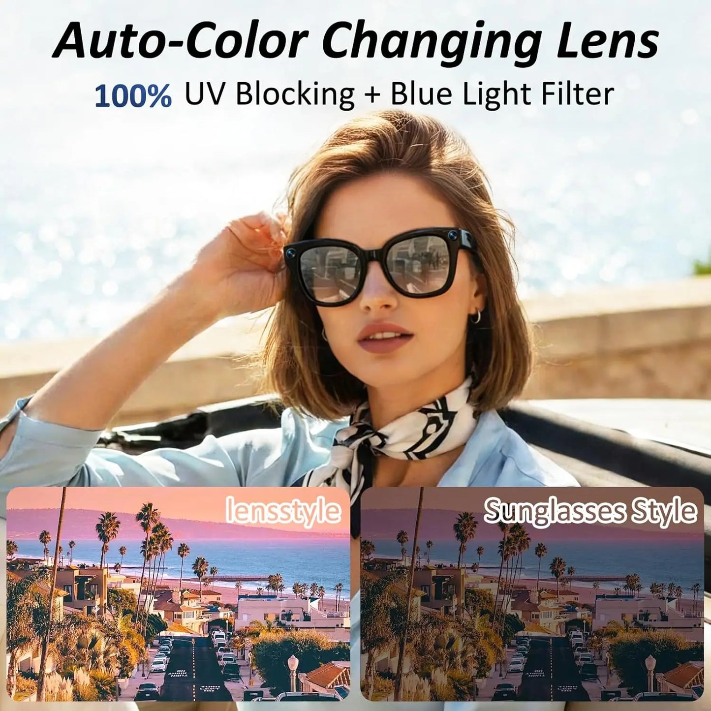 New 3600mAh Large Capacity Smart Glasses 800W Pixel Anti-shake