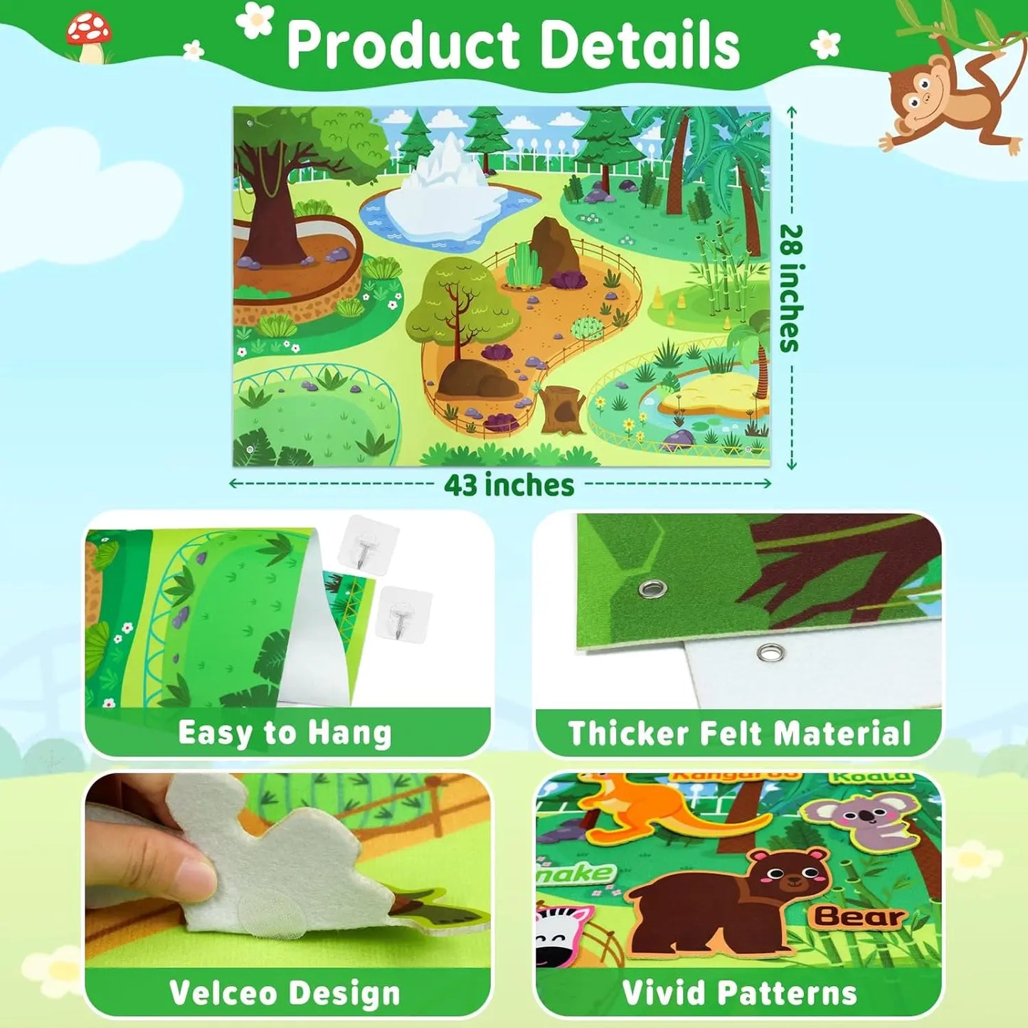 Montessori Felt Board Story Set Toys Preschool Learning Activities