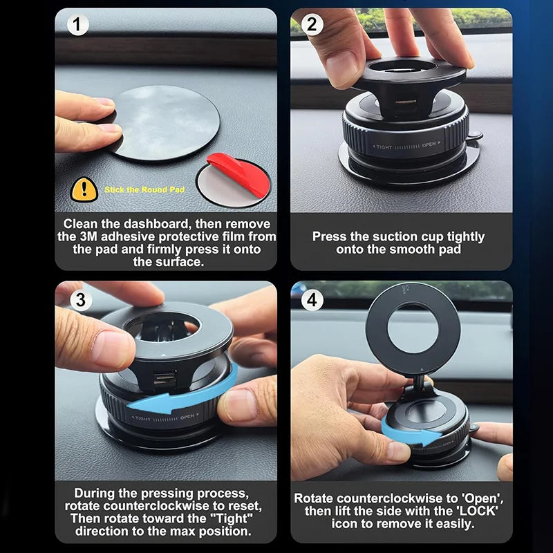 Car Phone Magnetic Stand Mechanical Vacuum Suction Cup