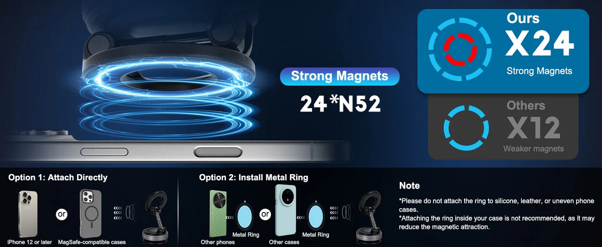 Car Phone Magnetic Stand Mechanical Vacuum Suction Cup