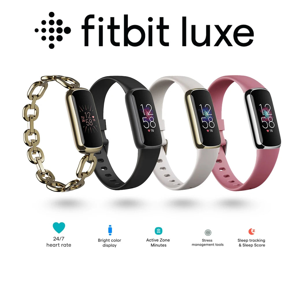 Fitbit Luxe Fitness Tracker AMOLED Screen 24/7 Heart Rate