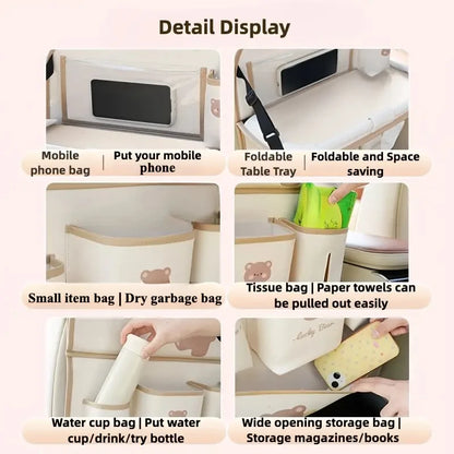 Leather Deluxe Car Seat Back Organizer-Multi-Function Storage