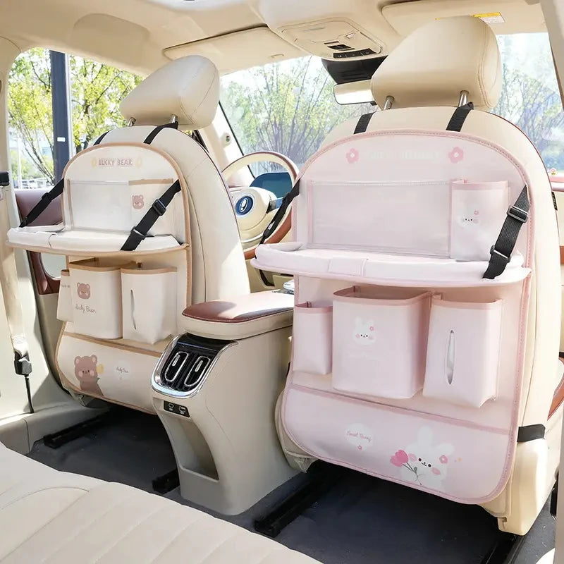Leather Deluxe Car Seat Back Organizer-Multi-Function Storage