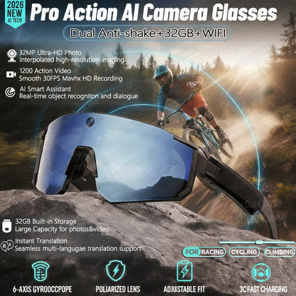 New AI smart shooting&recording glasses with 800W camera