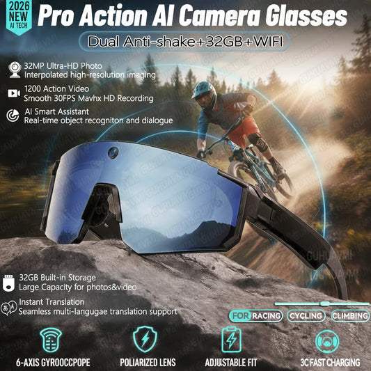 New AI smart shooting&recording glasses with 800W camera