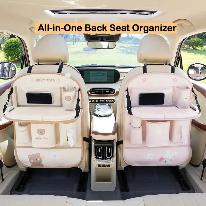 Leather Deluxe Car Seat Back Organizer-Multi-Function Storage