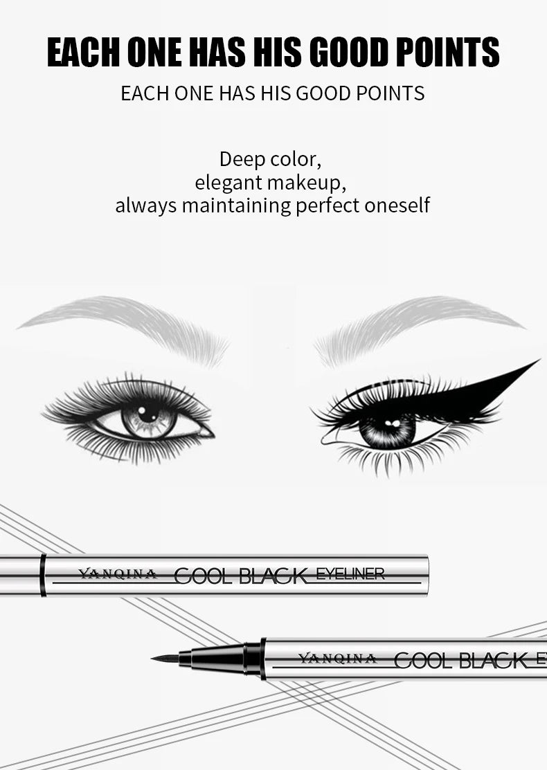Waterproof Liquid Eyeliner Pen Sweatproof Long Lasting