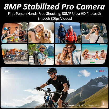 New 3600mAh Large Capacity Smart Glasses 800W Pixel Anti-shake