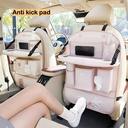Leather Deluxe Car Seat Back Organizer-Multi-Function Storage