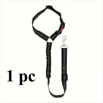 1 Black Pet Car Safety Rope, Anti Slip Buckle Design