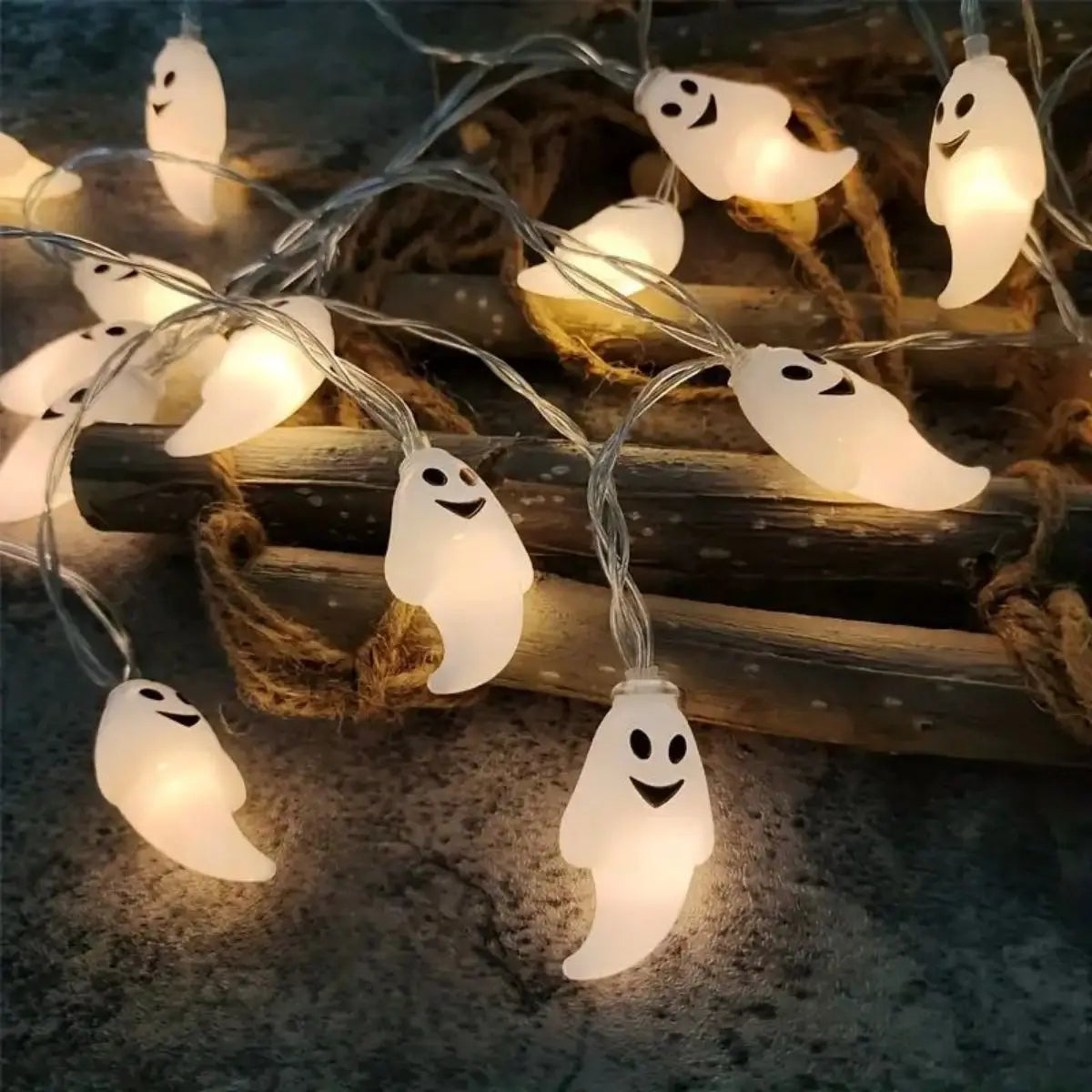 59.06inch 10 Lights, 3m 20 Lights Ghost Halloween Decoration String Lights