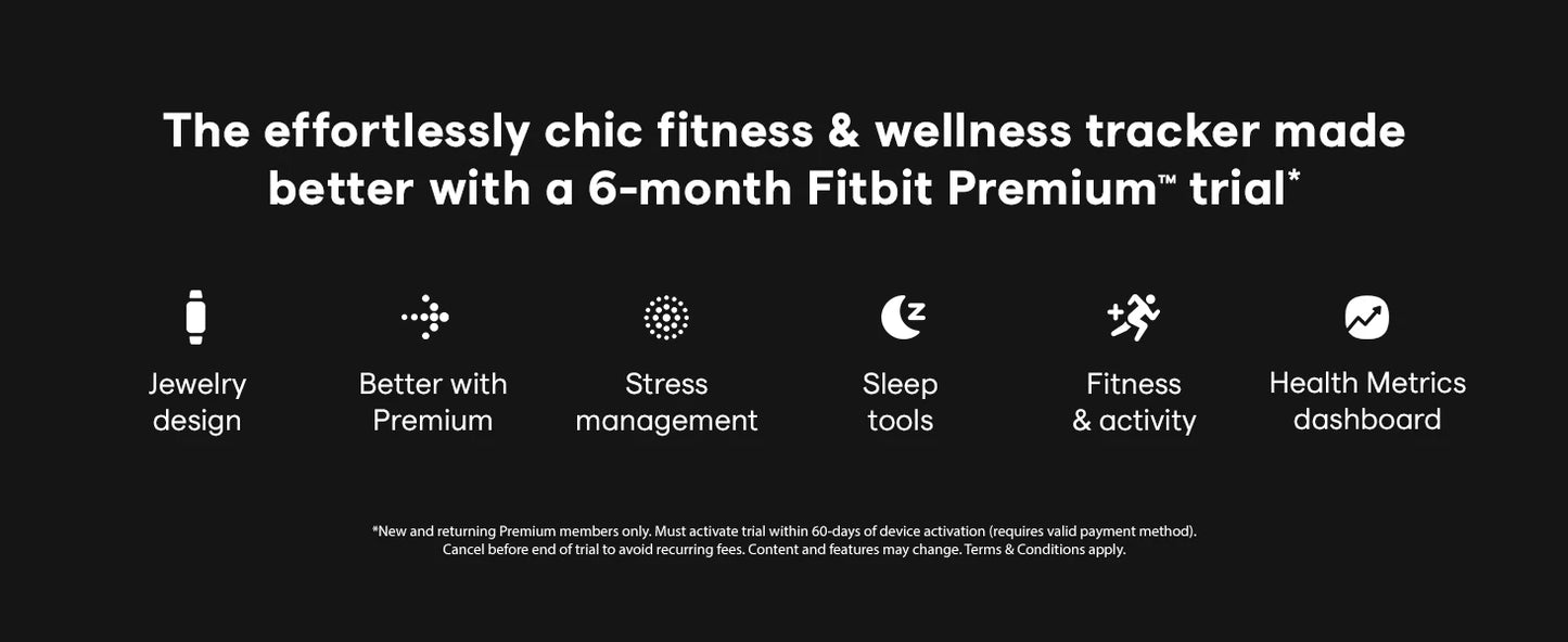 Fitbit Luxe Fitness Tracker AMOLED Screen 24/7 Heart Rate
