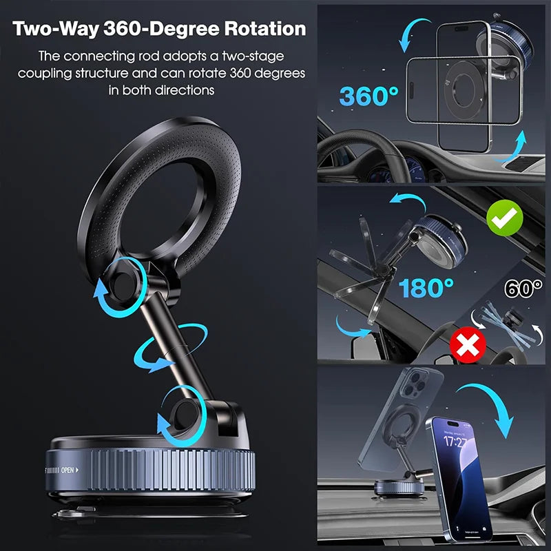 Car Phone Magnetic Stand Mechanical Vacuum Suction Cup