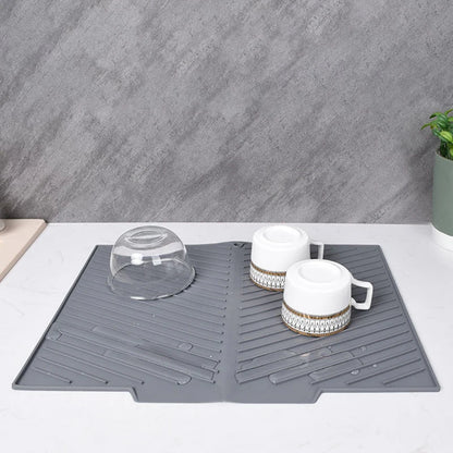 Silicone Dish Drying Mat Pots Dish Drain Mat For Kitchen