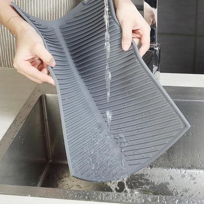 Silicone Dish Drying Mat Pots Dish Drain Mat For Kitchen