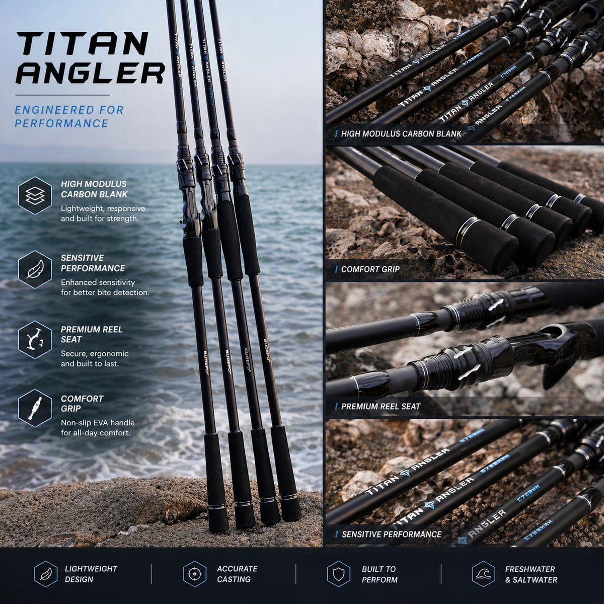 Fishing Rod Carbon Travel Lure Rod