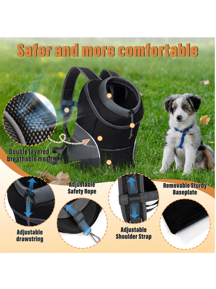 Pet Backpack Carrier for Small Dogs & Cats - Front-Folded