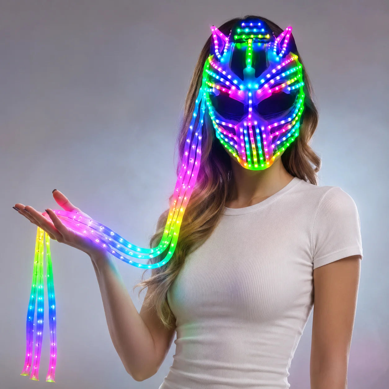 Female LED Helmet Monster Luminous Hat Light Illusion