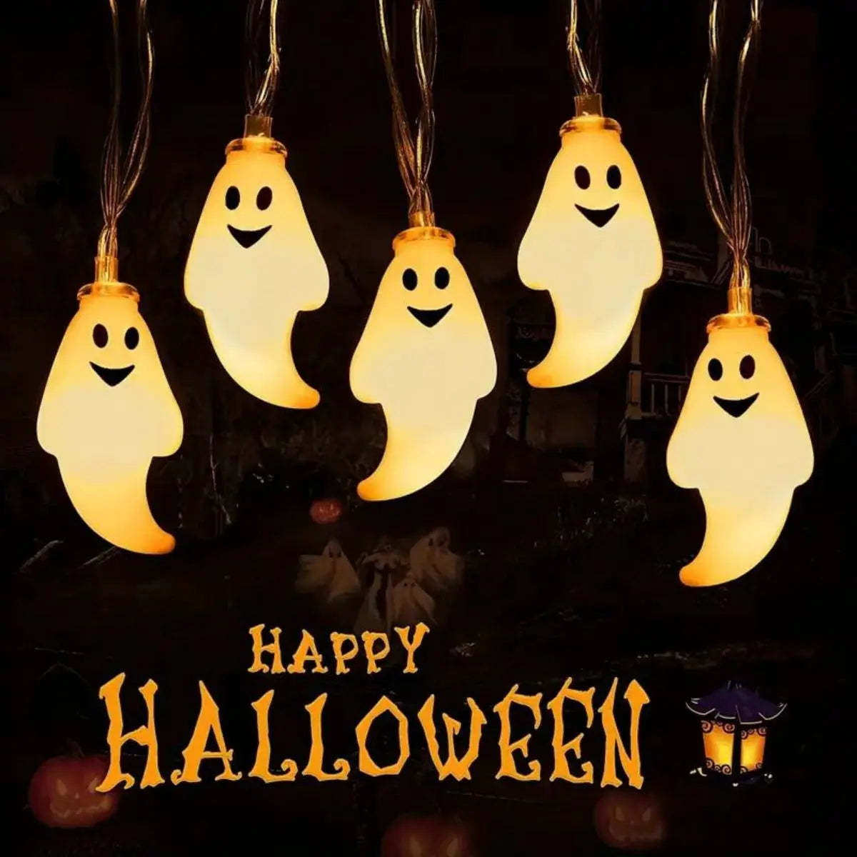 59.06inch 10 Lights, 3m 20 Lights Ghost Halloween Decoration String Lights