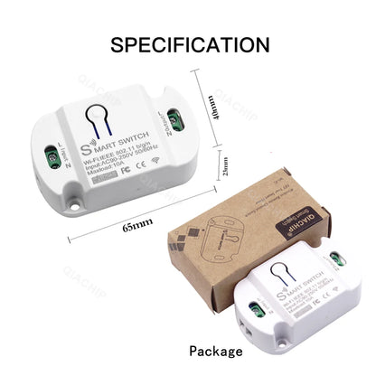 Tuya WiFi Smart Switch AC 220V 110V Wireless Controller