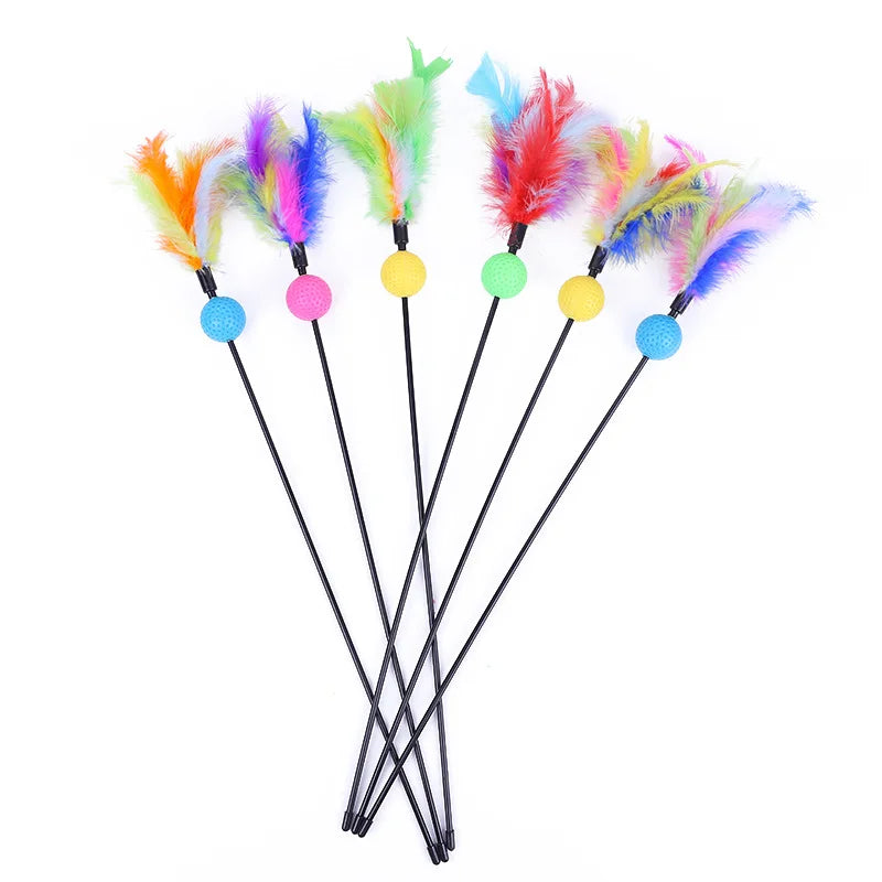 Funny Kitten Cat Teaser Interactive Toy Rod