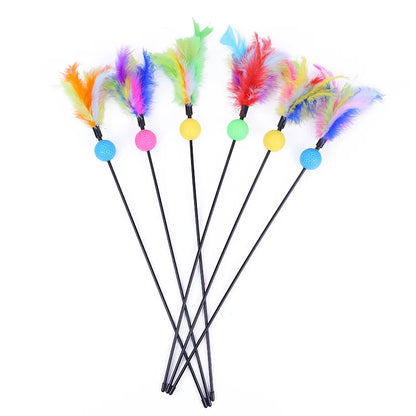 Funny Kitten Cat Teaser Interactive Toy Rod