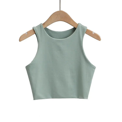 Summer Fashion Women Sexy Slim Tops O-neck Sleeveless