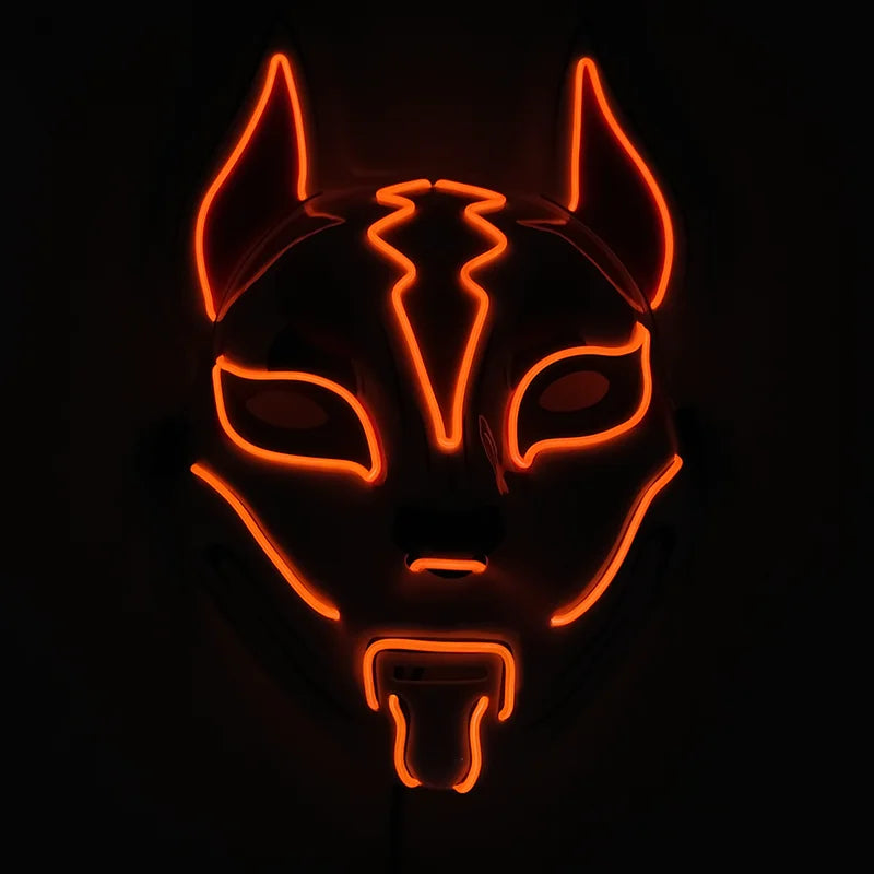 Glowing  Demon Slayer Mask Cosplay Japanese Cartoon