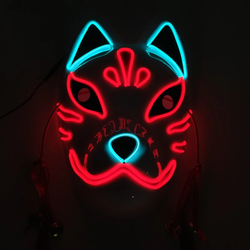 Glowing  Demon Slayer Mask Cosplay Japanese Cartoon